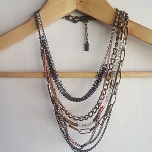Mixed metal statement necklace